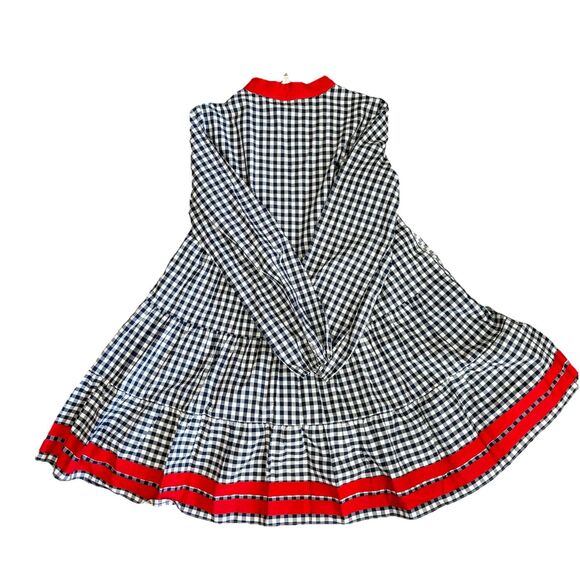 STS Sail To Sable Womens Cotton Long Sleeve Gingham Shift Dress Blue Size Medium - Picture 4 of 14